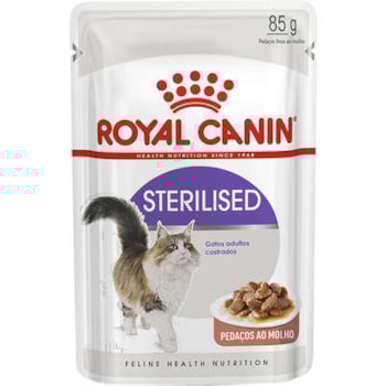 Royal Canin Gatos Sterilised/Castrados Sachê Pedaços ao Molho 85g - Royal Canin Royal Canin Gatos Sterilised/Castrados Sachê Pedaços ao Molho 85g - Royal Canin