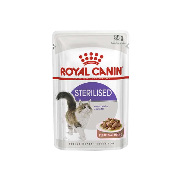 Royal Canin Gatos Sterilised/Castrados Sachê Pedaços ao Molho 85g - Royal Canin Royal Canin Gatos Sterilised/Castrados Sachê Pedaços ao Molho 85g - Royal Canin