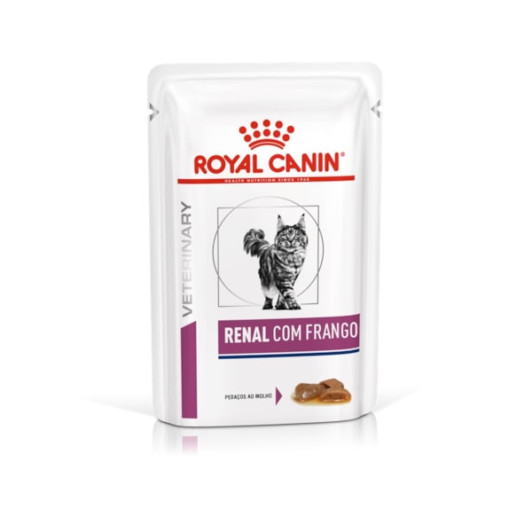 Royal Canin Sachê Veterinary Diet Renal para Gatos com Insuficiência Renal Sabor Frango - 85 g Royal Canin Sachê Veterinary Diet Renal para Gatos com Insuficiência Renal Sabor Frango - 85 g
