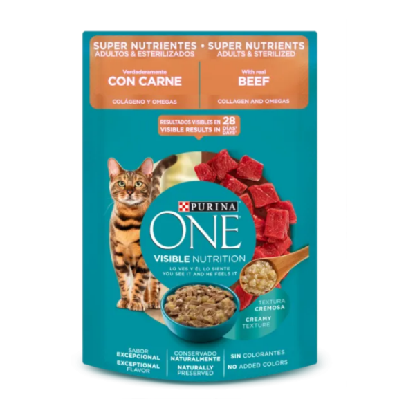 Sachê Para Gatos One Super Nutrientes/Carne 85g - Purina Sachê Para Gatos One Super Nutrientes/Carne 85g - Purina