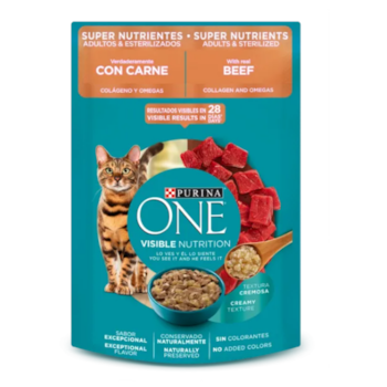 Sachê Para Gatos One Super Nutrientes/Carne 85g - Purina Sachê Para Gatos One Super Nutrientes/Carne 85g - Purina