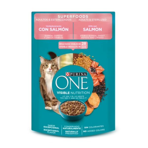 Sachê Para Gatos One Superfoods Salmão/Quinoa/Bata Doce 85g - Purina Sachê Para Gatos One Superfoods Salmão/Quinoa/Bata Doce 85g - Purina