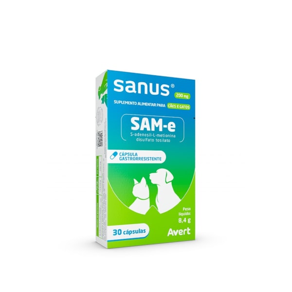 Sanus SAm-E 200mg - 30 Comprimidos - Avert Sanus SAm-E 200mg - 30 Comprimidos - Avert