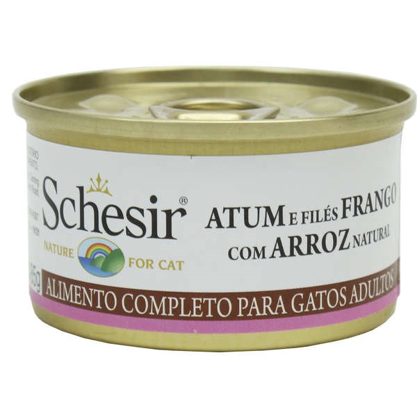 Schesir Cat Adulto Atum/Frango/Arroz Lata 85g