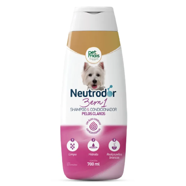 Shampoo e Condicionador 3 em 1 para Pelos Claros Neutrodor Petmais - 700 ml Shampoo e Condicionador 3 em 1 para Pelos Claros Neutrodor Petmais - 700 ml