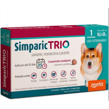 Simparic trio 10 a 20KG - 24mg - Zoetis