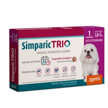 Simparic trio 2,6 a 5 KG - 6mg - Zoetis
