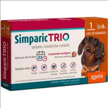 Simparic Trio 5,1 a 10KG - 12mg - Zoetis