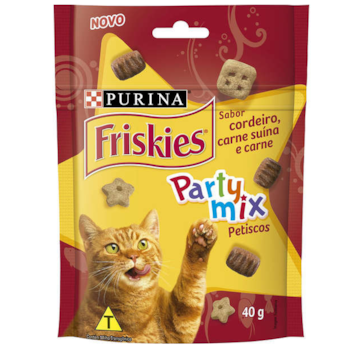 Snack Friskies - Cordeiro, Carne Suína e Carne 40g Snack Friskies - Cordeiro, Carne Suína e Carne 40g