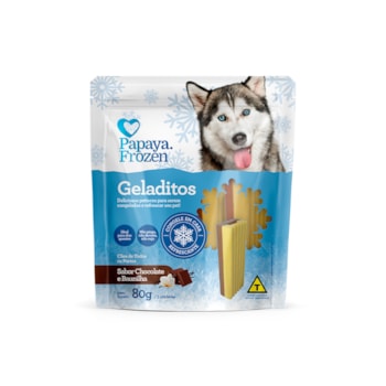 Snack Papaya Frozen Geladitos Sabor Chocolate e Baunilha para Cães 80 g
