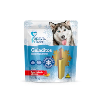 Snack Papaya Frozen Geladitos Sabor Melancia e Banana para Cães 80 g
