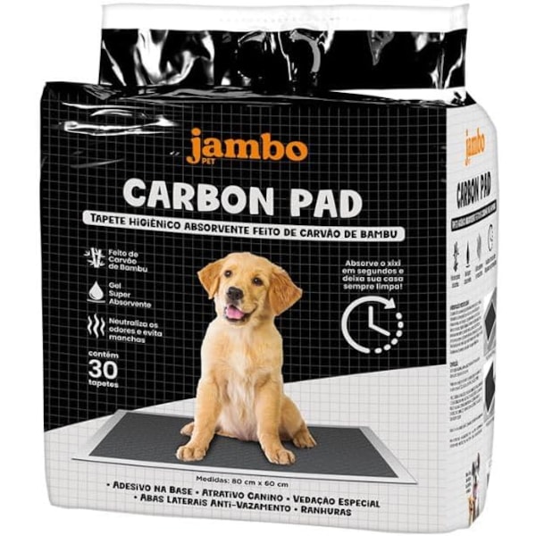 Tapete Higiênico Jambo Carbon Pad Para Cacachorro 30 Unidades Tapete Higiênico Jambo Carbon Pad Para Cacachorro 30 Unidades
