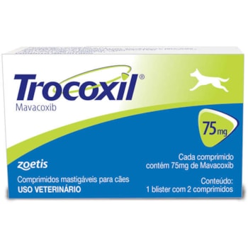 Trocoxil 75mg 2 comprimidos - Zoetis Trocoxil 75mg 2 comprimidos - Zoetis