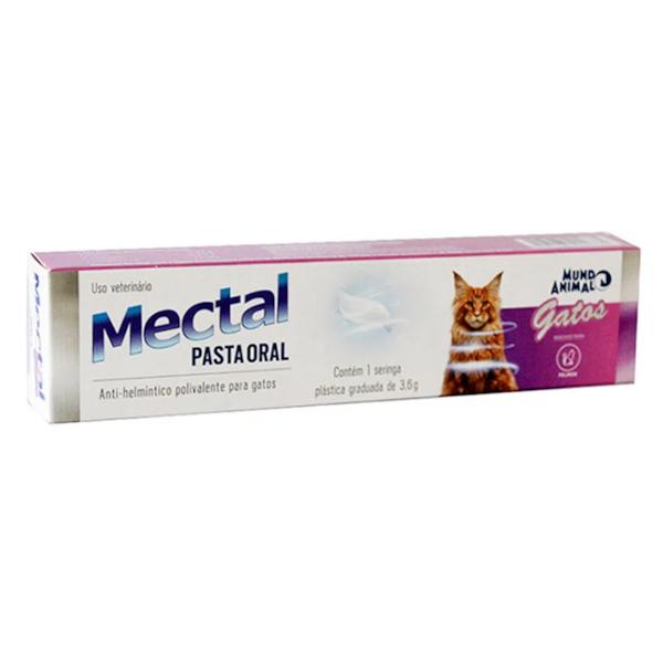 Vermífugo Mectal Pasta Gatos 3,6g - Mundo Animal Vermífugo Mectal Pasta Gatos 3,6g - Mundo Animal