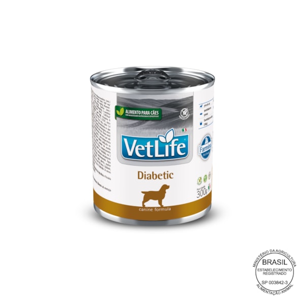 Vet Life Diabetic para Cães Adultos de Todas as Raças 300g Vet Life Diabetic para Cães Adultos de Todas as Raças 300g