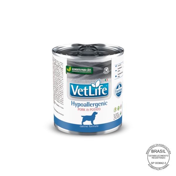 Vet Life Hypoallergenic Pork & Potato para Cães Adultos de Todas as Raças 300g