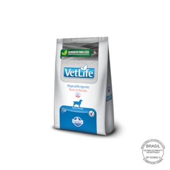 Vet Life Hypoallergenic Pork & Potato para Cães Adultos de Todas as Raças