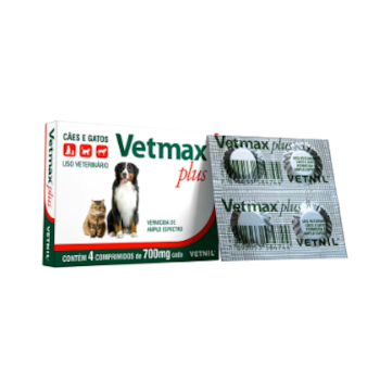 Vetmax Plus Caixa 4 comprimidos - Vetnil Vetmax Plus Caixa 4 comprimidos - Vetnil